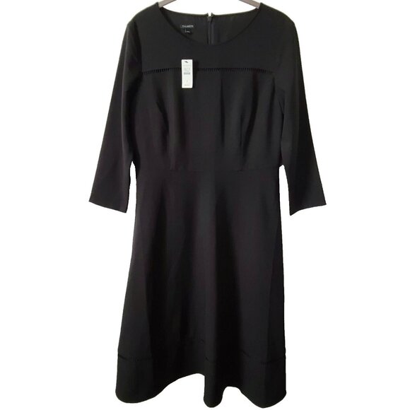 Talbots Dresses & Skirts - Talbots Fit & Flare LBD Dress 3/4 Sleeve Dress Sz 4 Black Zip Dressy NWT $149